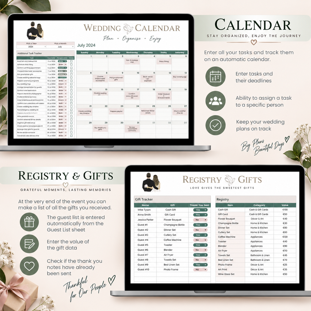 All-in-One Wedding Planner | Excel & Google Sheets