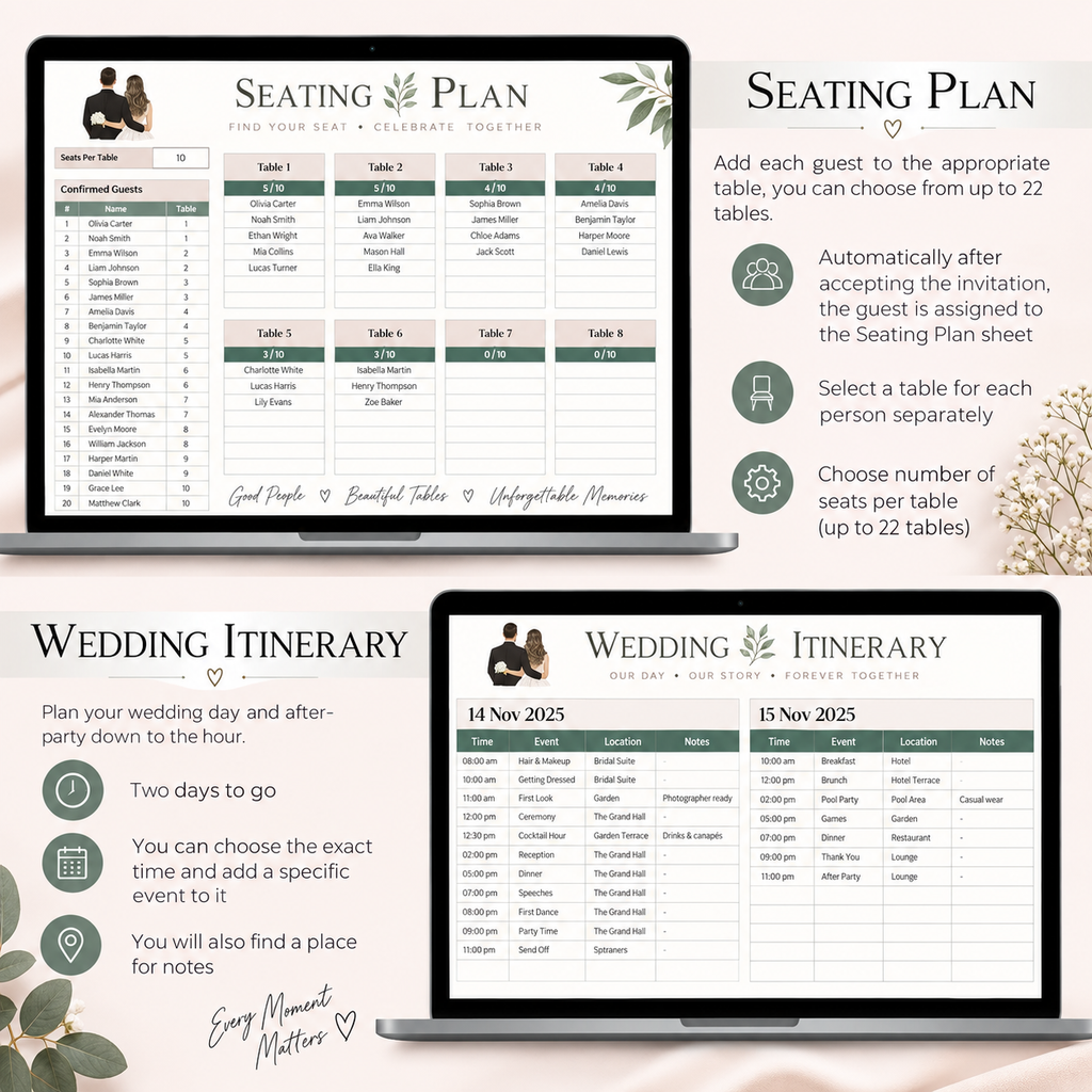 All-in-One Wedding Planner | Excel & Google Sheets