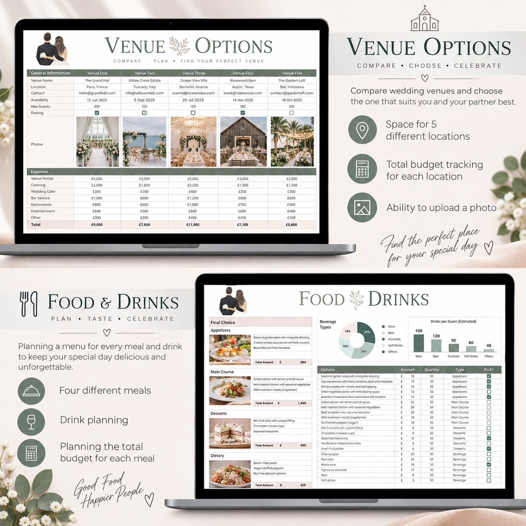 All-in-One Wedding Planner | Excel & Google Sheets