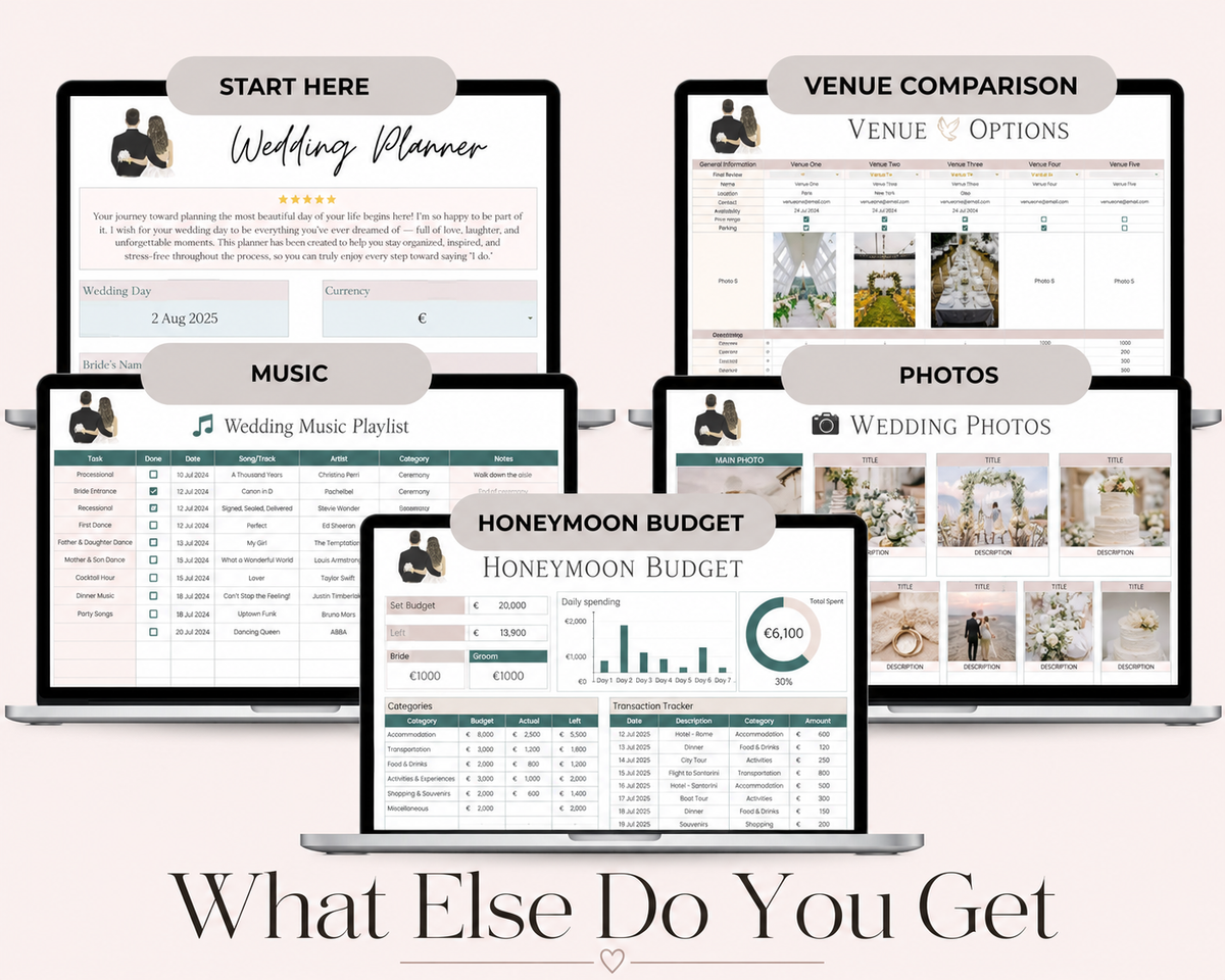 All-in-One Wedding Planner | Excel & Google Sheets